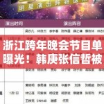 浙江跨年晚会节目单曝光！韩庚张信哲被指过气组合？